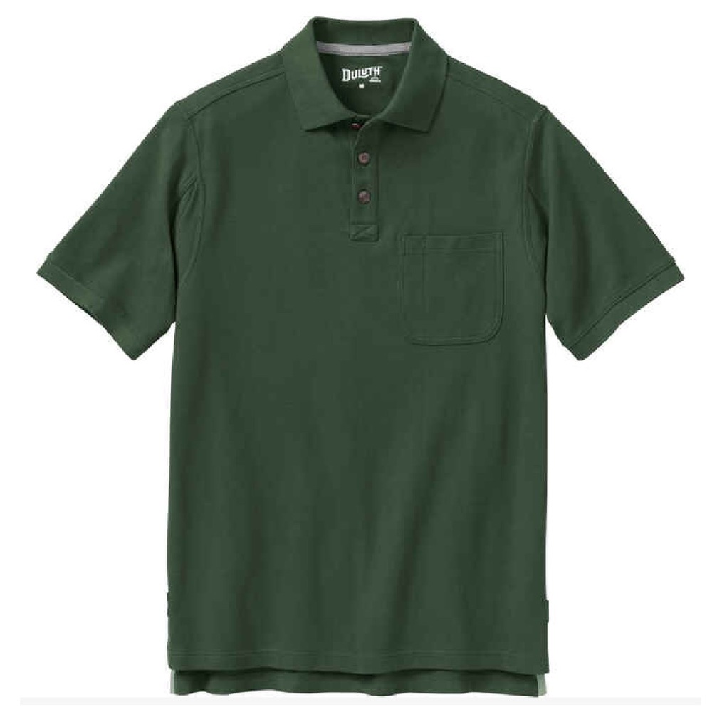 NWT Duluth Trading Forest Green Short Sleeve Polo Shirt, Size 2XLl Tall